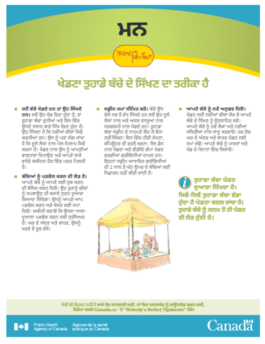 Nobody’s Perfect Tip Sheets - Mind: Play Is the Way Your Child Learns