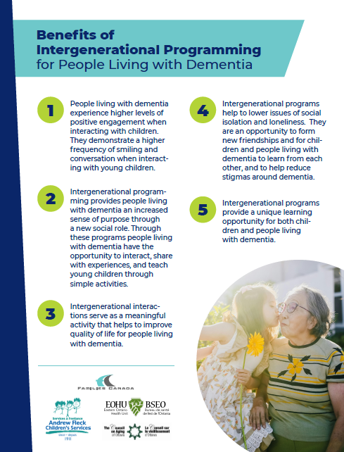 Benefits of Intergenerational Programming for People Living with Dementia - Tipsheet