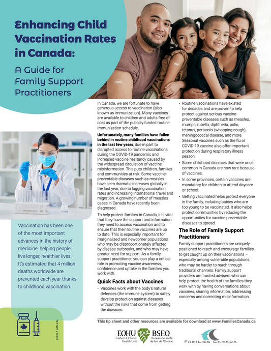 Enhancing Child Vaccination Rates in Canada: A Guide for Family Support Practitioners