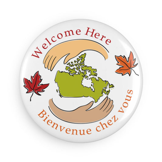 Welcome Here Button Magnet, Round