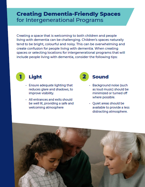 Creating Dementia-Friendly Spaces for Intergenerational Programs - Tipsheet