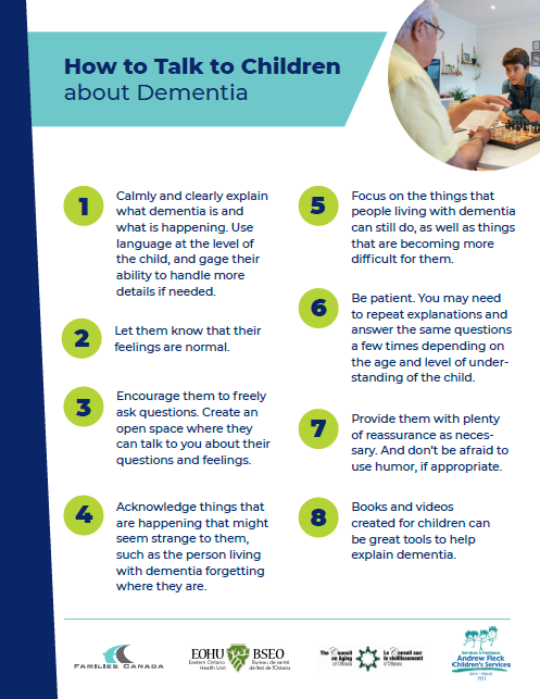 How to Talk to Children About Dementia - Tipsheet