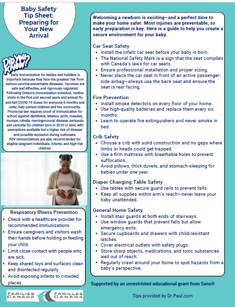 Baby Safety Tip Sheet: Preparing for Your New Arrival