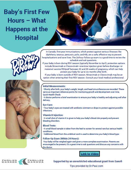 Baby's First Hours Tip Sheet: What Happens at the Hospital
