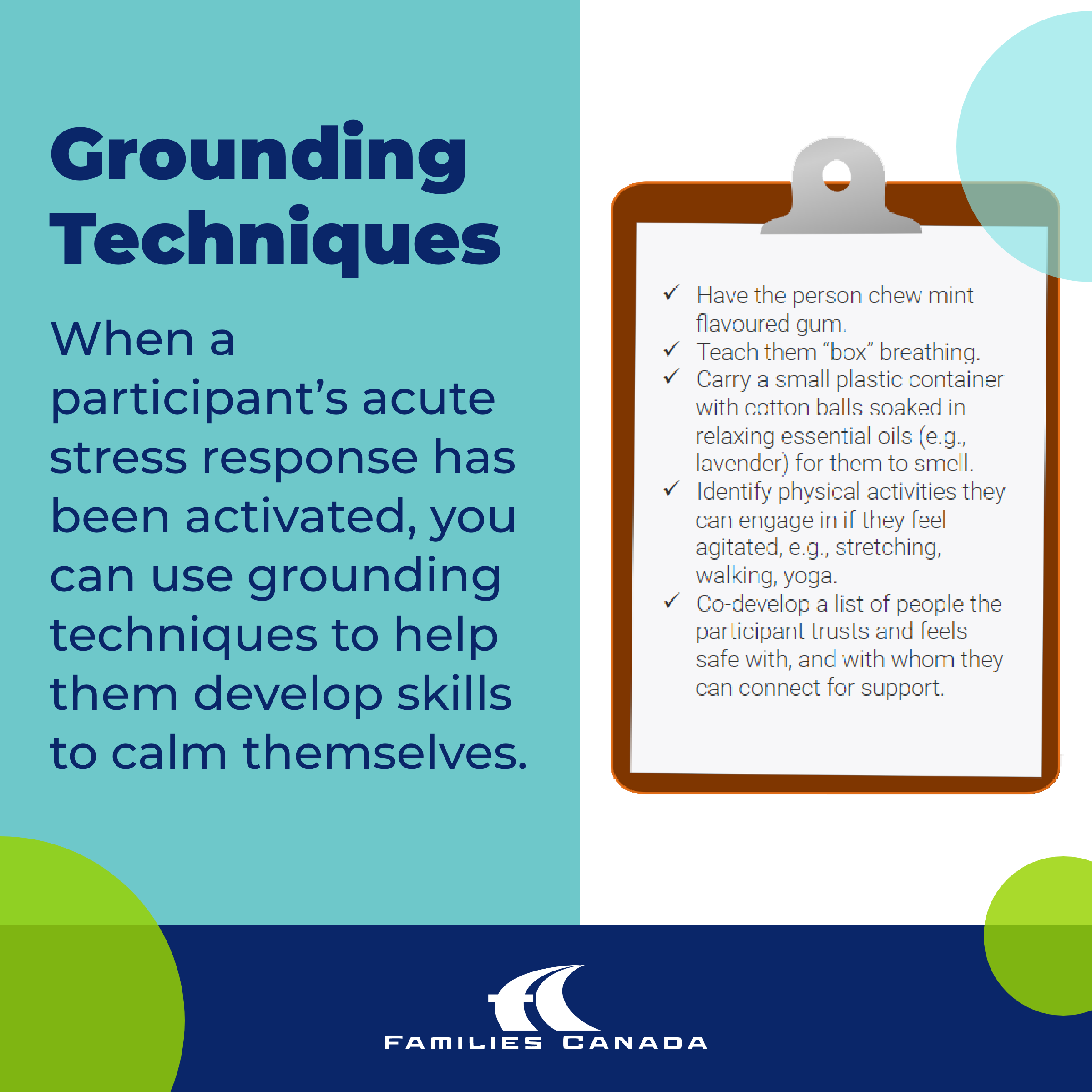 Grounding Options Grounding Techniques: Infographic – Families Canada