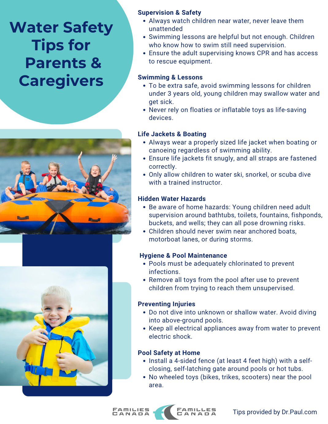Water Safety Tips for  Parents & Caregivers