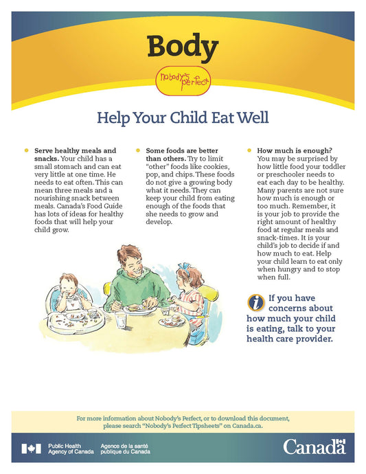 Nobody’s Perfect Tip Sheets - Body: Help Your Child Eat Well