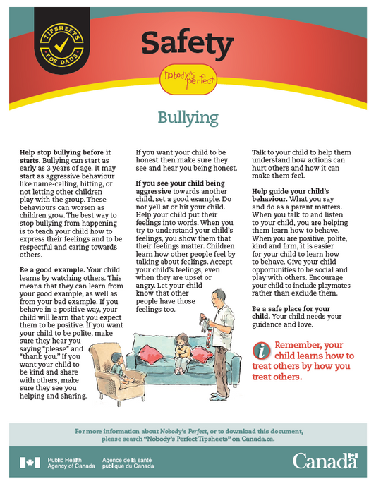Nobody’s Perfect Father’s Tip Sheet - Safety: Bullying