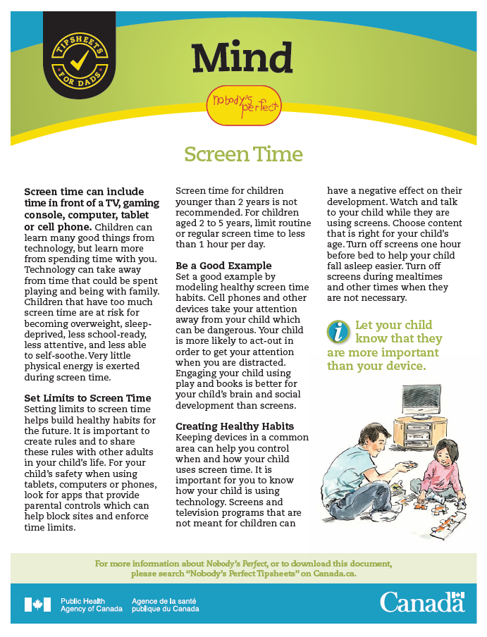 Nobody’s Perfect Father’s Tip Sheet - Mind: Screen Time