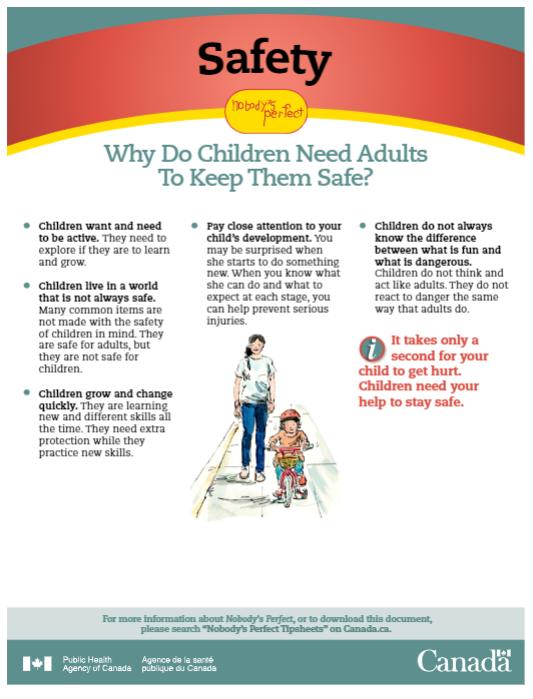 Nobody’s Perfect Tip Sheets - Safety: Why Do Children Need Adults to Keep them Safe