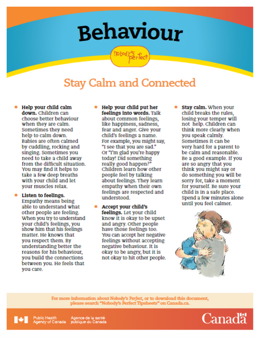 Nobody’s Perfect Tip Sheets - Behaviour: Stay Calm and Connected