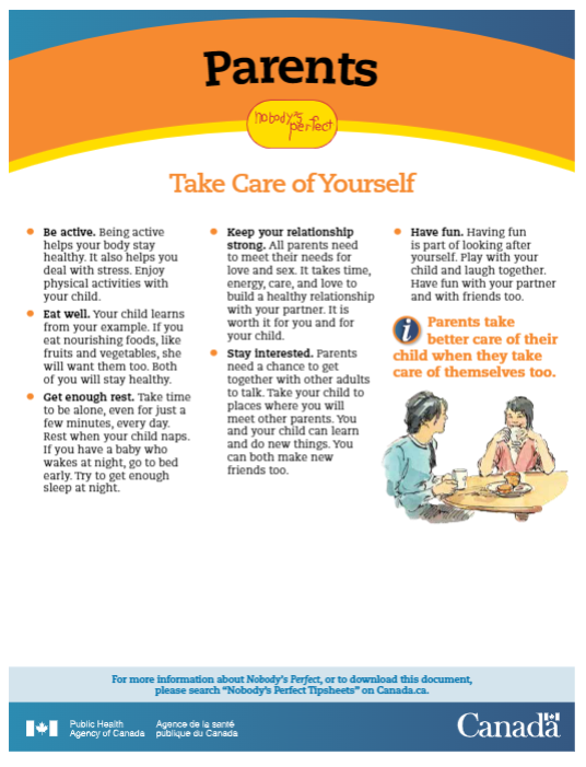 Nobody’s Perfect Tip Sheets - Parents: Take Care of Yourself