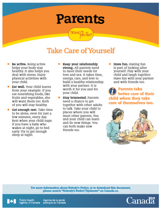 Nobody’s Perfect Tip Sheets - Parents: Take Care of Yourself
