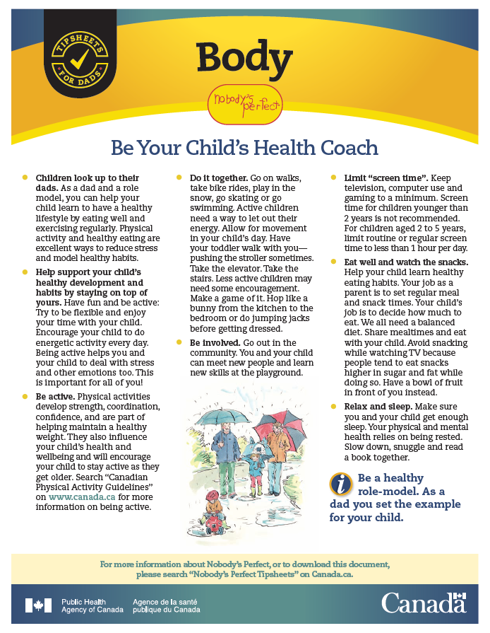 Nobody’s Perfect Father’s Tip Sheet - Body: Be Your Child’s Health Coach