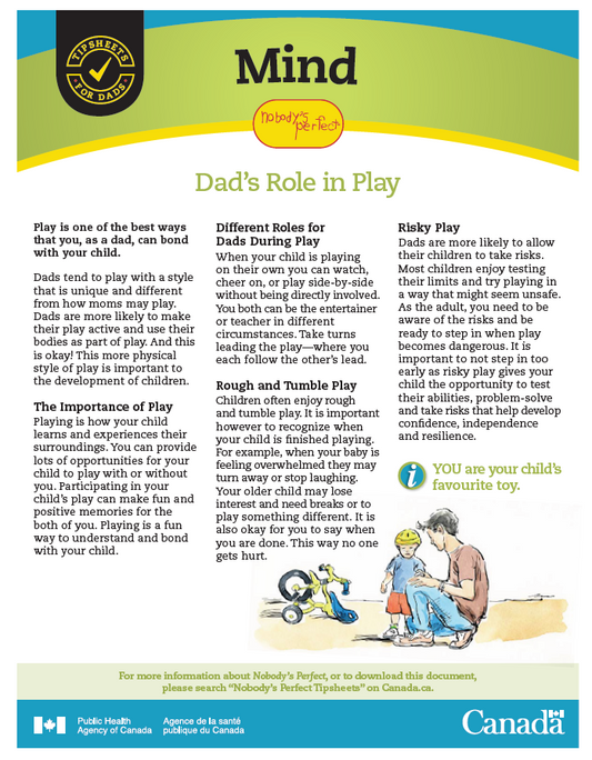 Nobody’s Perfect Father’s Tip Sheet - Mind: Dad’s Role in Play