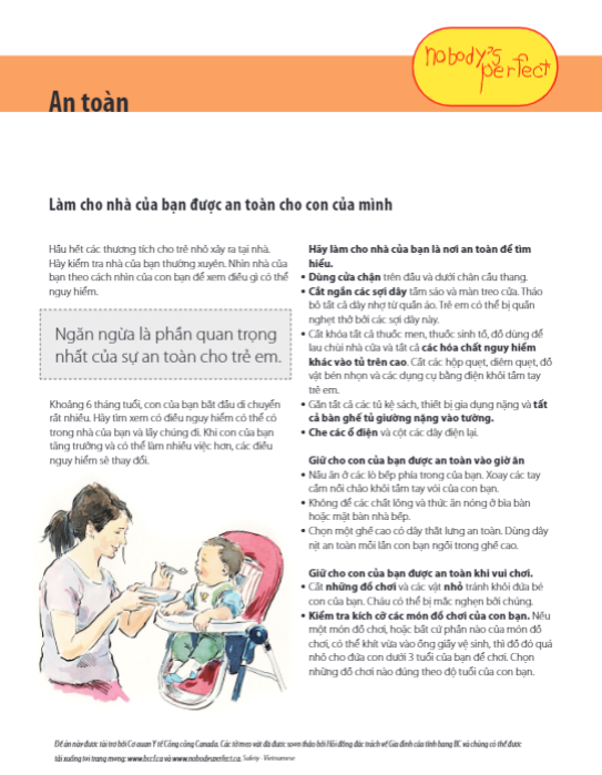 Nobody’s Perfect Tip Sheets - Safety: Make your Home Safe for Your Child